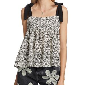 The GREAT. Songbird Floral Pleated Top